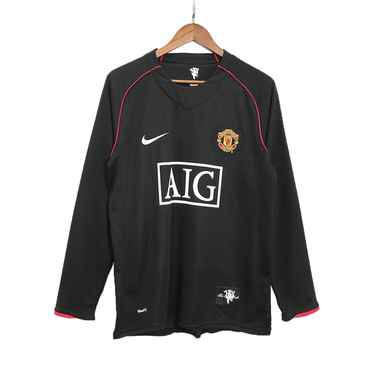 Retro 2007/08 Manchester United Away Long Sleeve Soccer Jersey