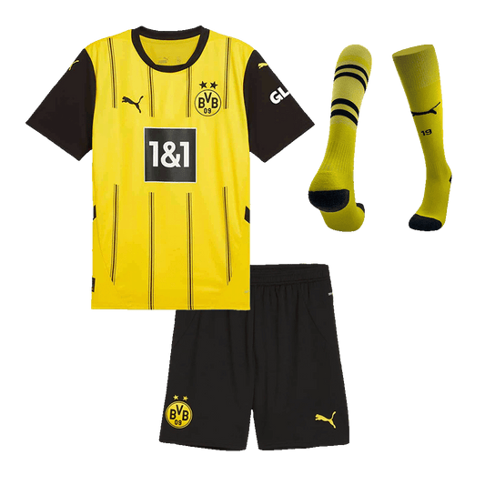 Kid's Borussia Dortmund Home Soccer Jersey Kit(Jersey+Shorts+Socks) 2024/25