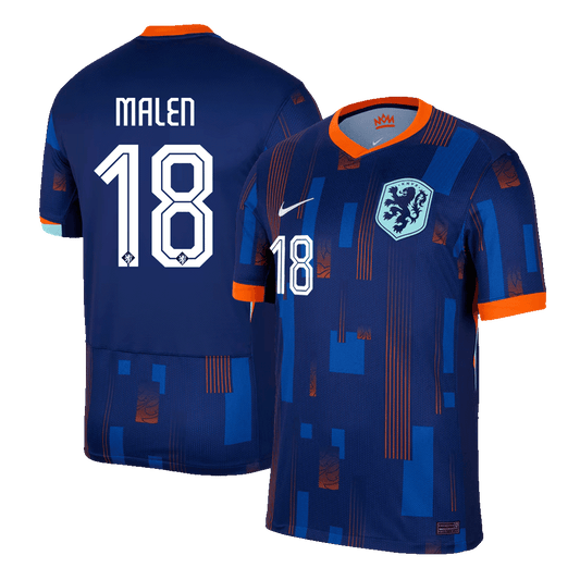 MALEN #18 Netherlands Away Soccer Jersey Euro 2024
