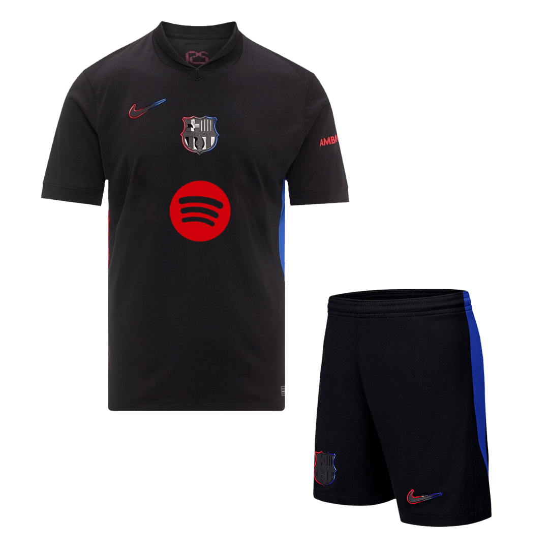 Barcelona Away Soccer Jersey Kit(Jersey+Shorts) 2024/25  - Spotify Logo Without Text