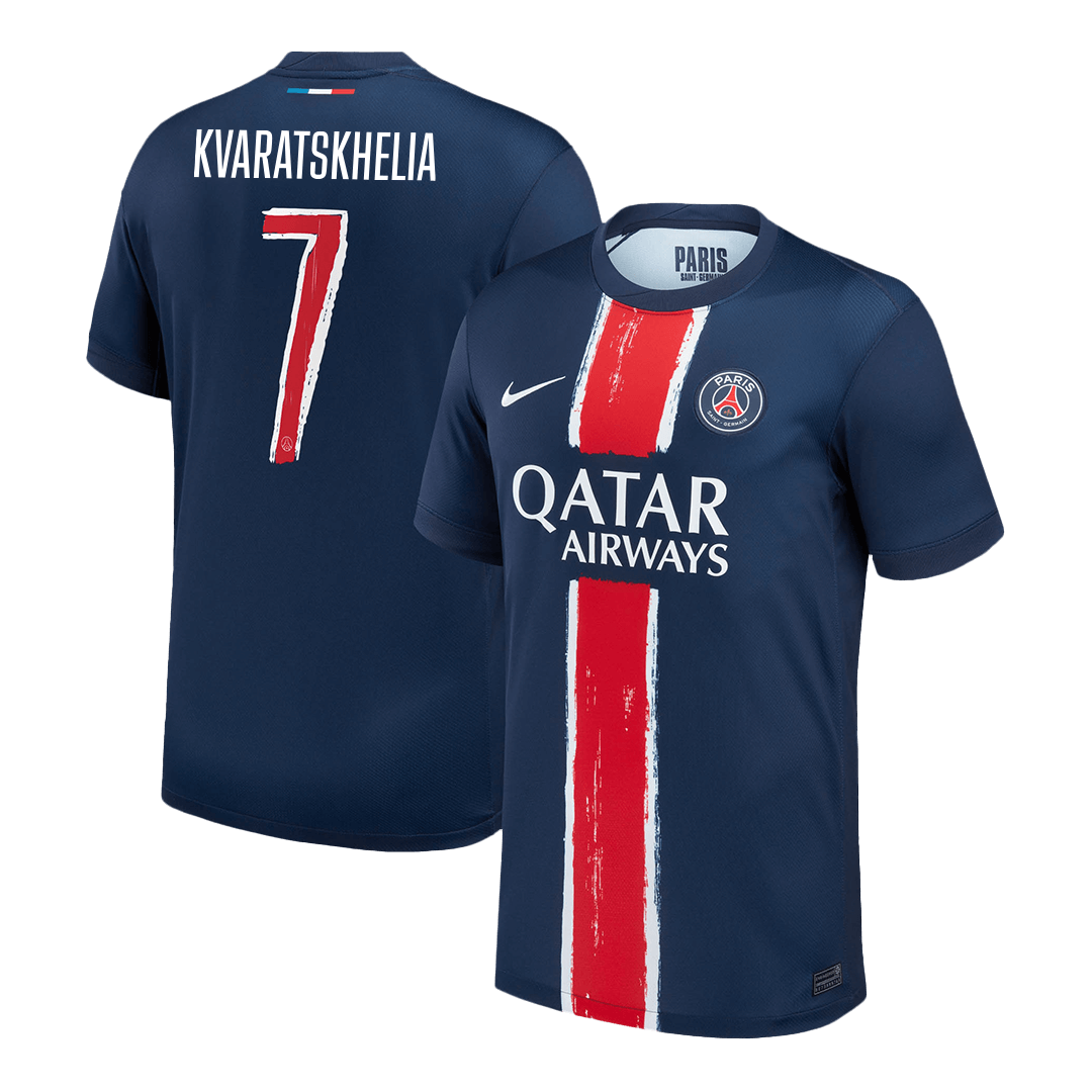 KVARATSKHELIA #7 PSG Soccer Jersey Home Custom Shirt 2024/25 - UCL