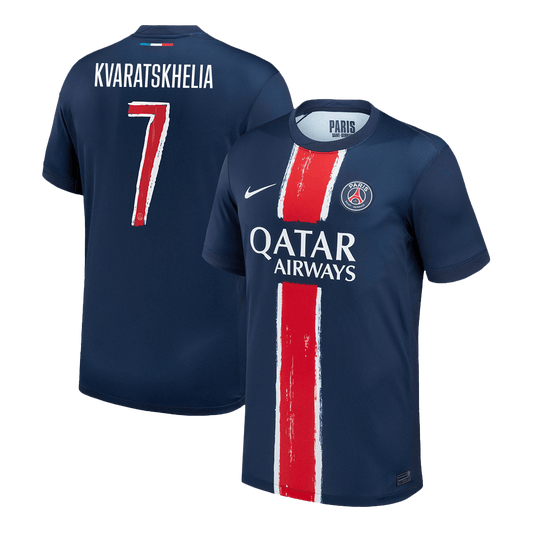 KVARATSKHELIA #7 PSG Soccer Jersey Home Custom Shirt 2024/25 - UCL