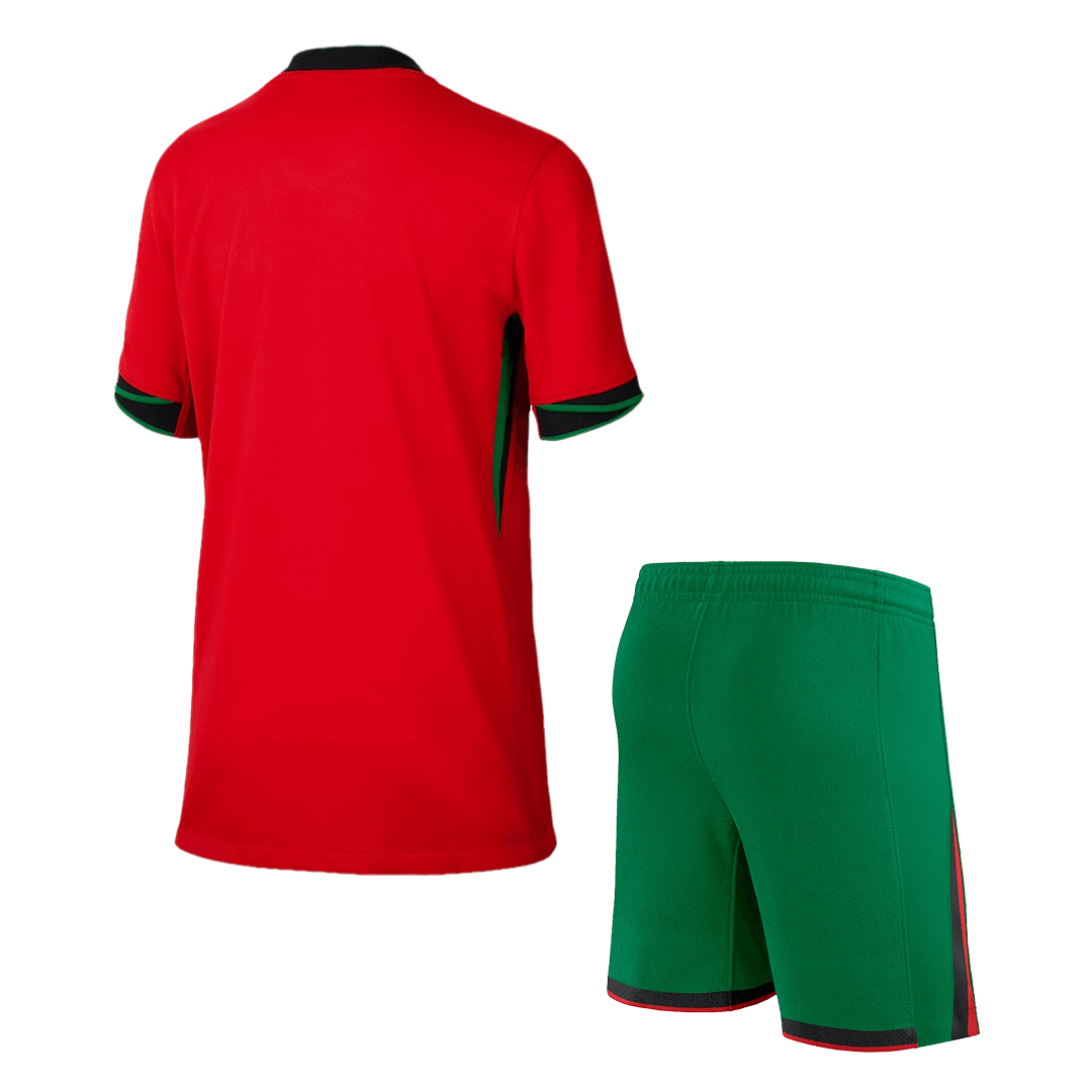 Kid's Portugal Home Soccer Jersey Kit(Jersey+Shorts) Euro 2024