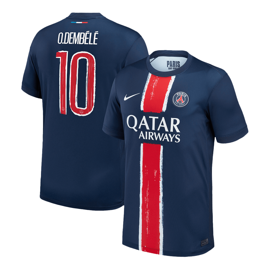 O.DEMB¨¦L¨¦ #10 PSG Soccer Jersey Home Custom Shirt 2024/25 - UCL