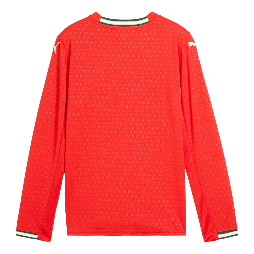 Portugal Home Long Sleeve Soccer Jersey 2025 Red
