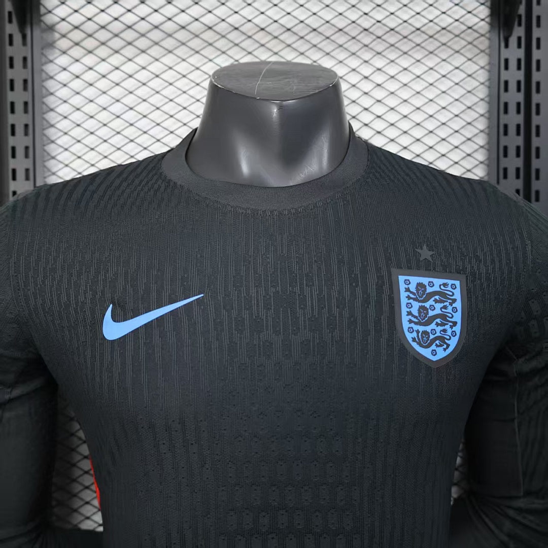 England Player Version Soccer Jersey Long Sleeve Black