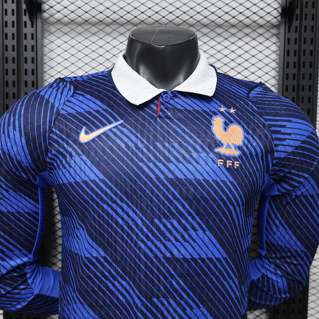 2026/27 France Home Player Version Soccer Jersey Long Sleeve