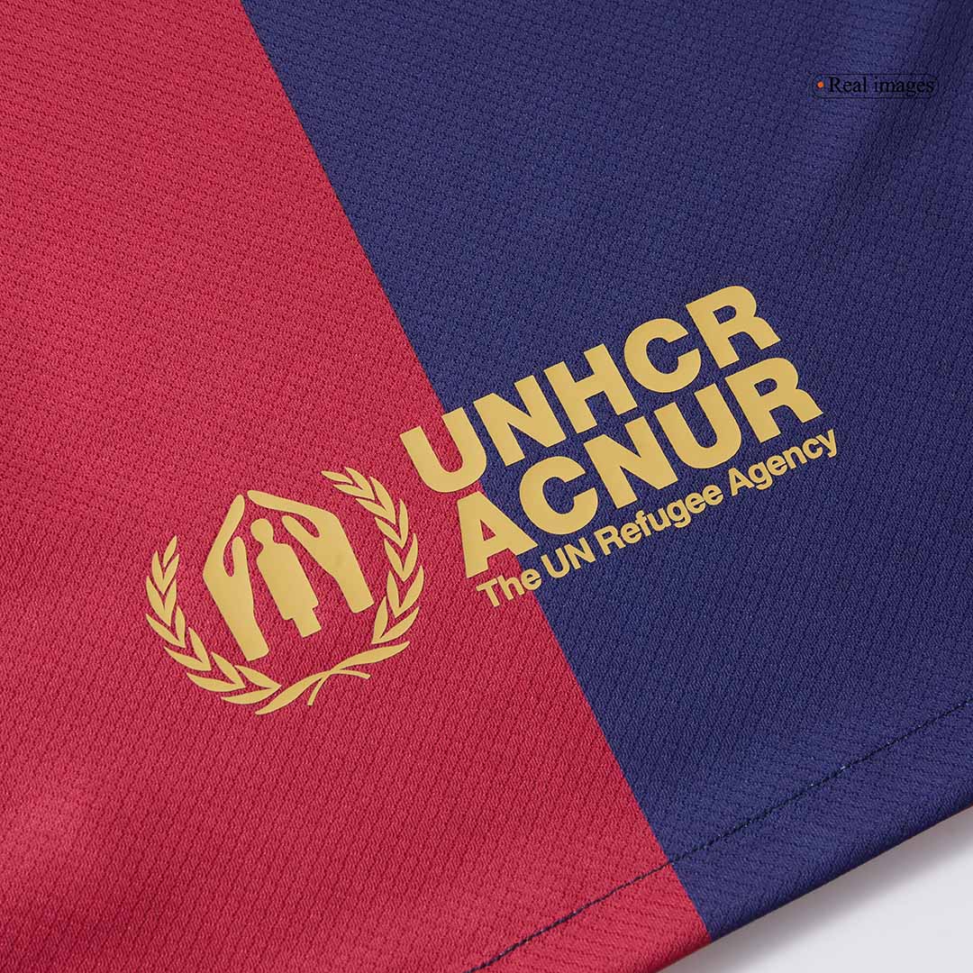 Kid's Barcelona X Coldplay Home Soccer Jersey Kit(Jersey+Shorts) 2024/25 Red&Blue