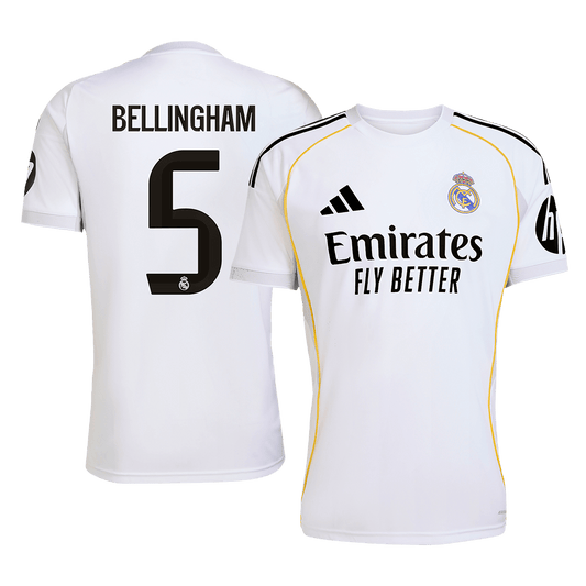 BELLINGHAM #5 Real Madrid Home Soccer Jersey 2025/26