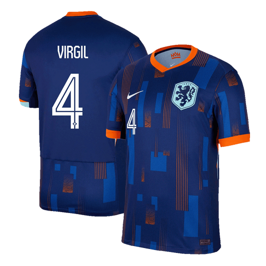VIRGIL #4 Netherlands Away Soccer Jersey Euro 2024