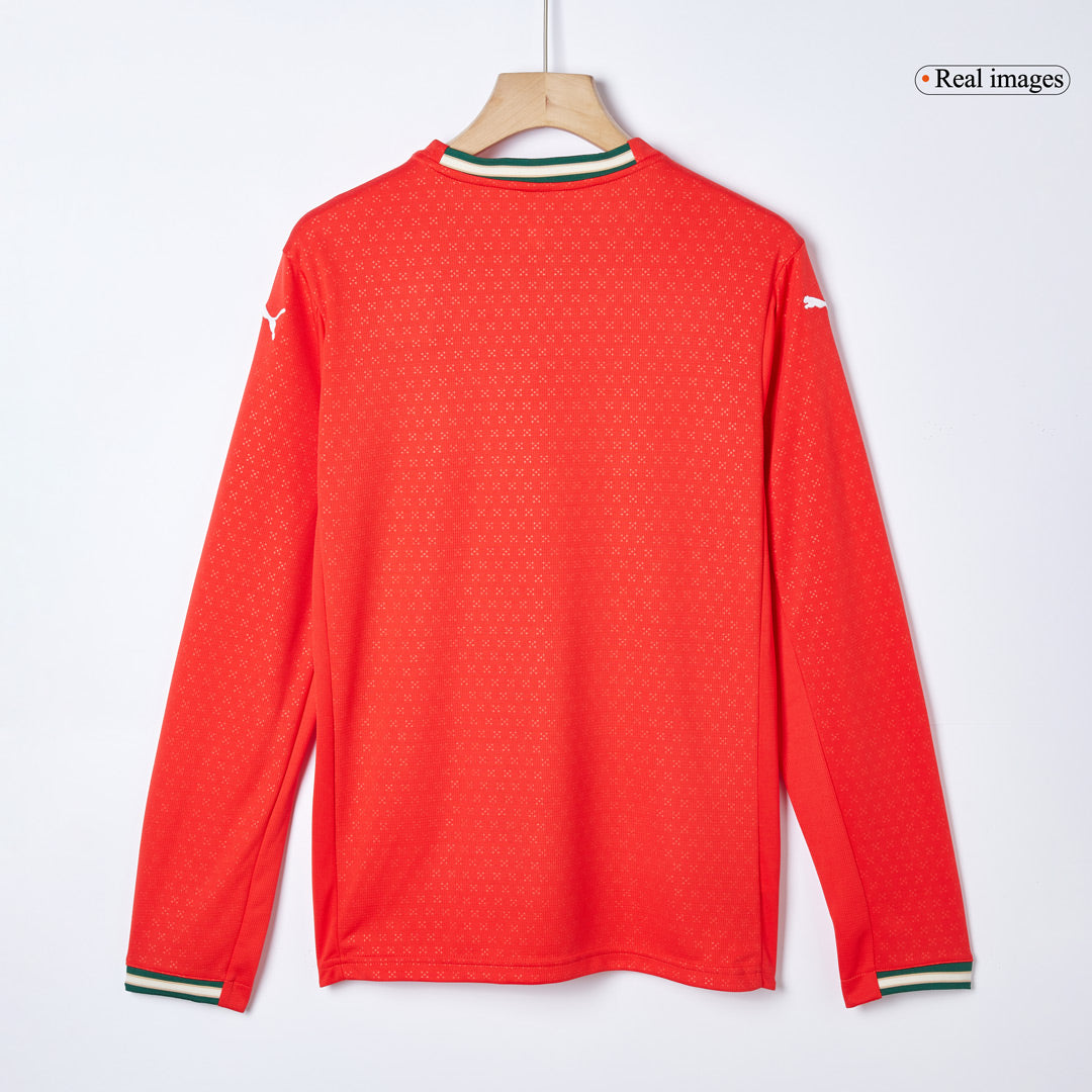 Portugal Home Long Sleeve Soccer Jersey 2025 Red