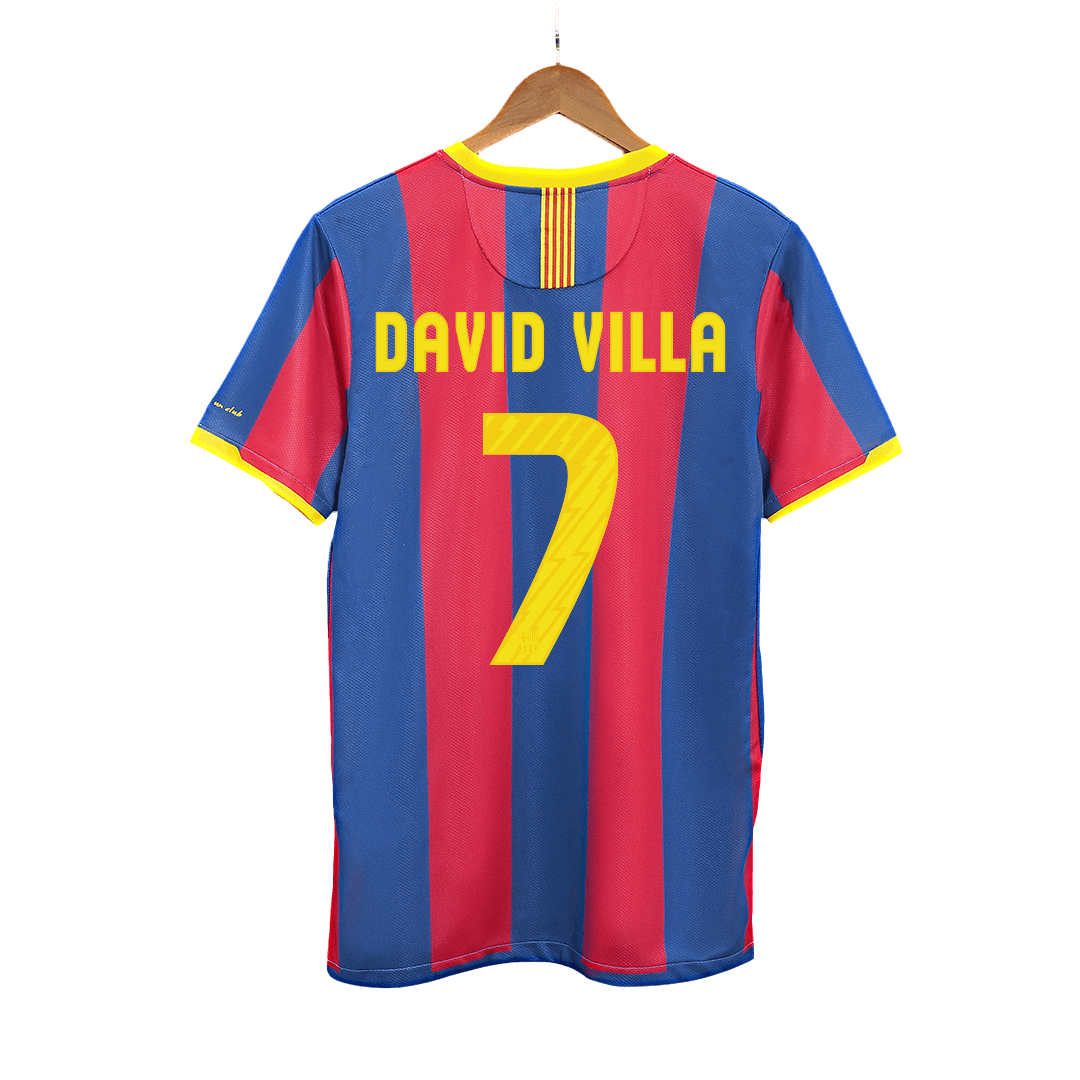Retro DAVID VILLA #7 2010/11 Barcelona Home Soccer Jersey