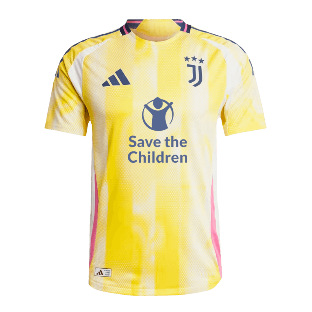 Authentic  VLAHOVIĆ  #9 Juventus Away Soccer Jersey 2024/25 - Save The Children Sponsor
