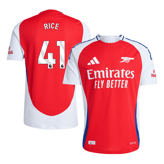 Authentic RICE #41 Arsenal Home Soccer Jersey 2024/25 Red