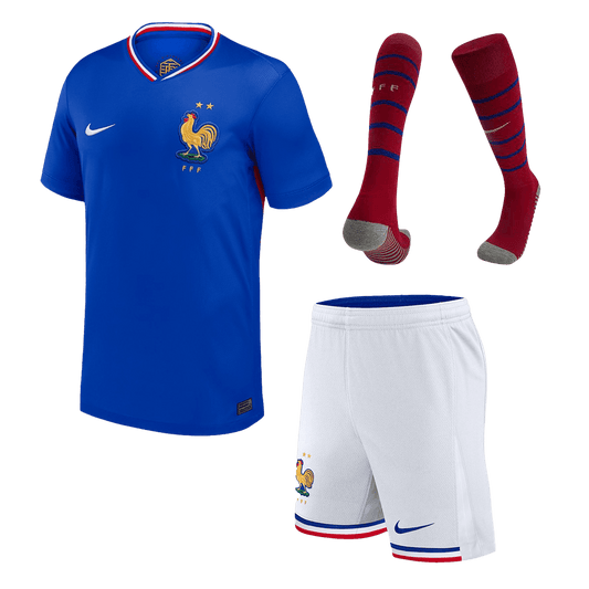 France Home Soccer Jersey Kit(Jersey+Shorts+Socks) Euro 2024