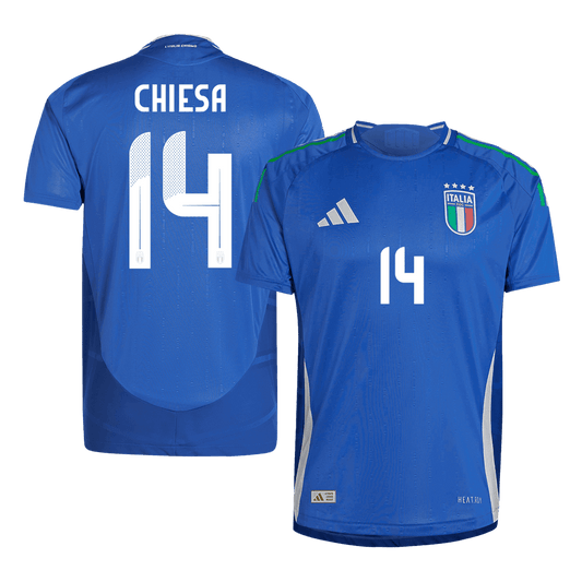 Authentic CHIESA #14 Italy Home Soccer Jersey Euro 2024
