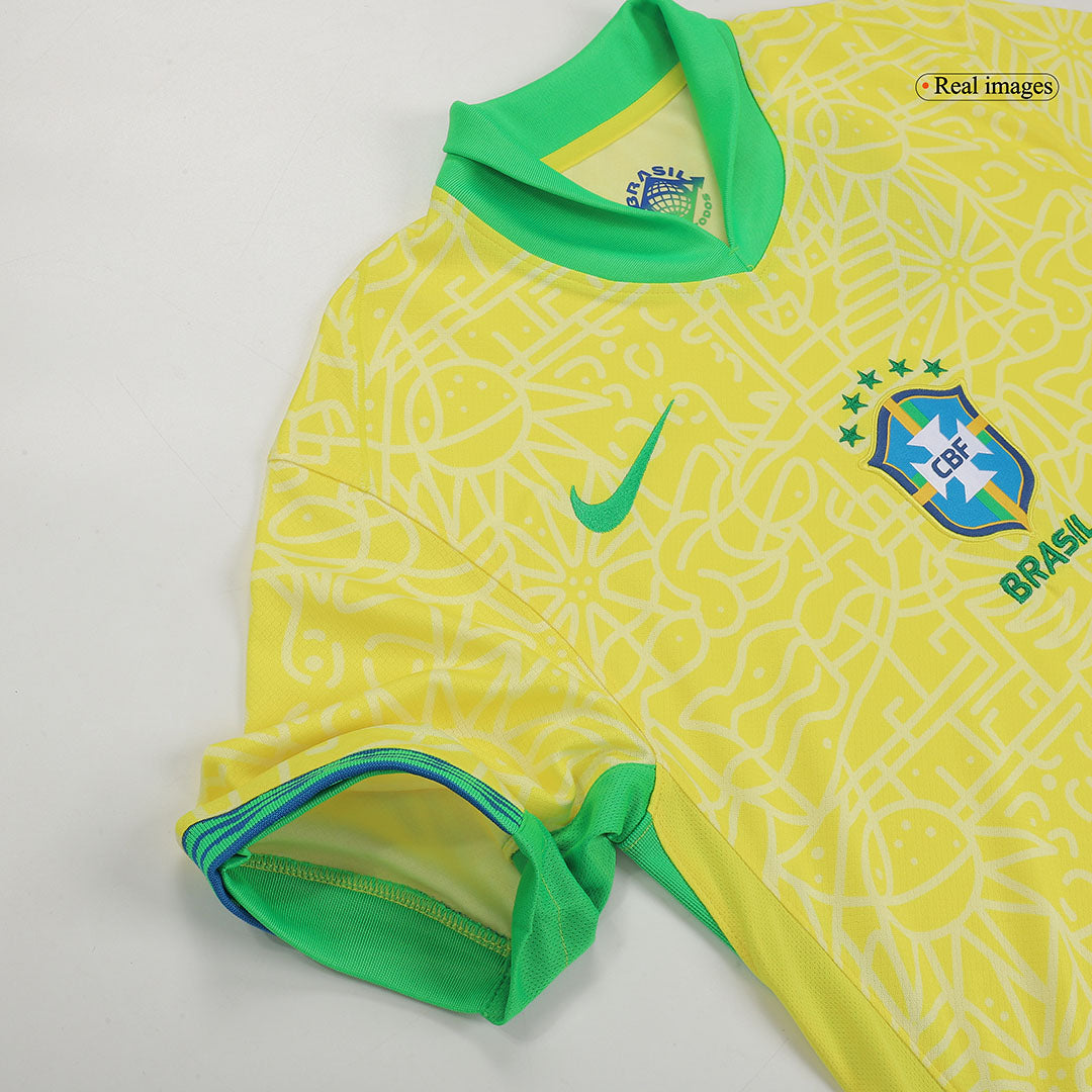 Brazil Home Soccer Jersey Kit(Jersey+Shorts+Socks) 2024