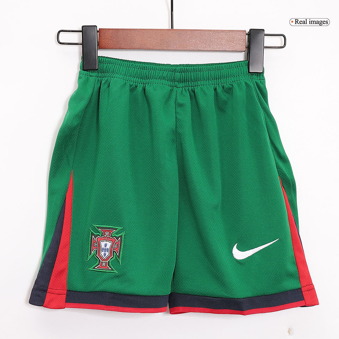 Kid's Portugal Home Soccer Jersey Kit(Jersey+Shorts+Socks) Euro 2024