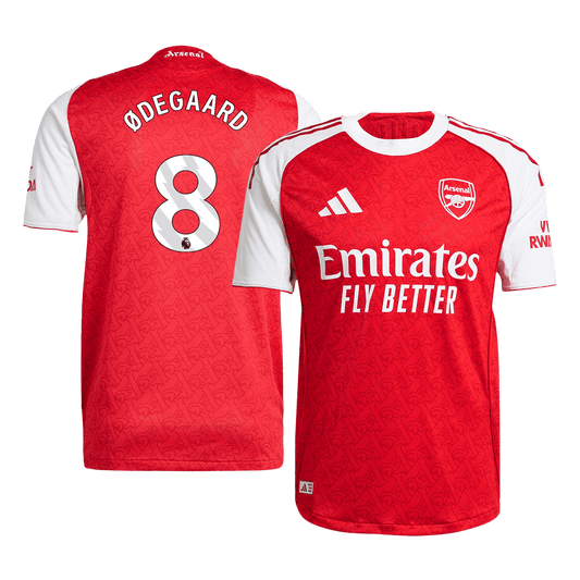 ØDEGAARD #8 Authentic Arsenal Home Soccer Jersey 2025/26 Red