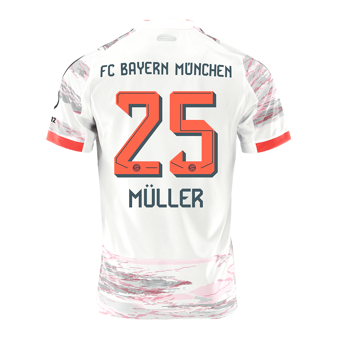 MÜLLER  #25 Bayern Munich Away Soccer Jersey 2025/26 White