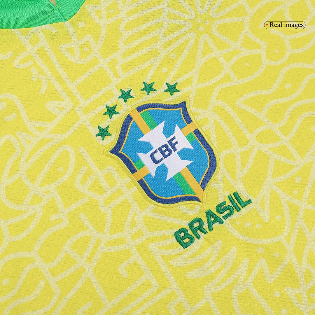 Brazil Home Soccer Jersey Kit(Jersey+Shorts+Socks) 2024