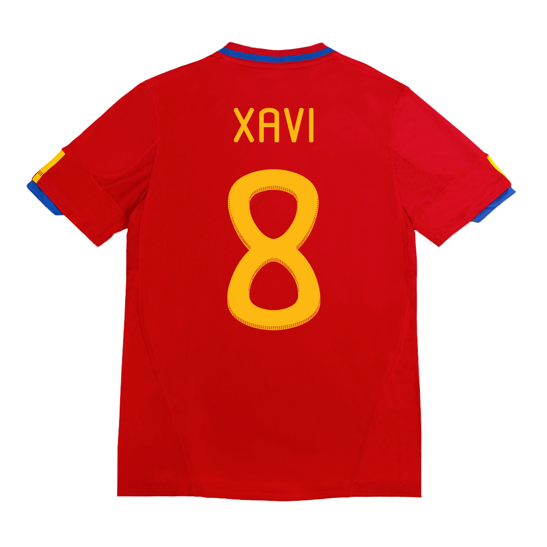 Retro XAVI #8 2010 Spain Home Soccer Jersey