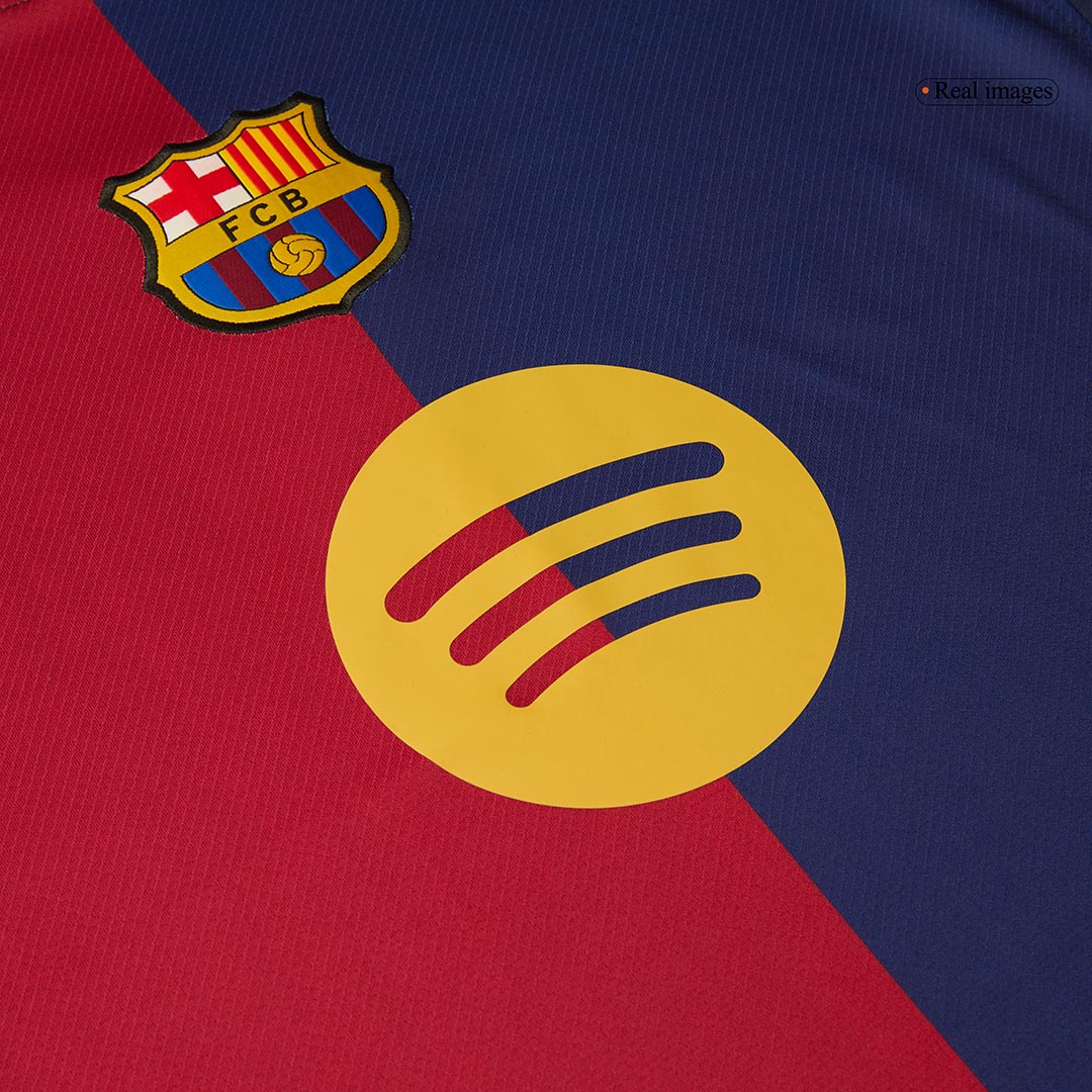 RAPHINHA #11 Barcelona Home Soccer Jersey 2024/25 Red&Blue - UCL (Spotify Logo Without Text)