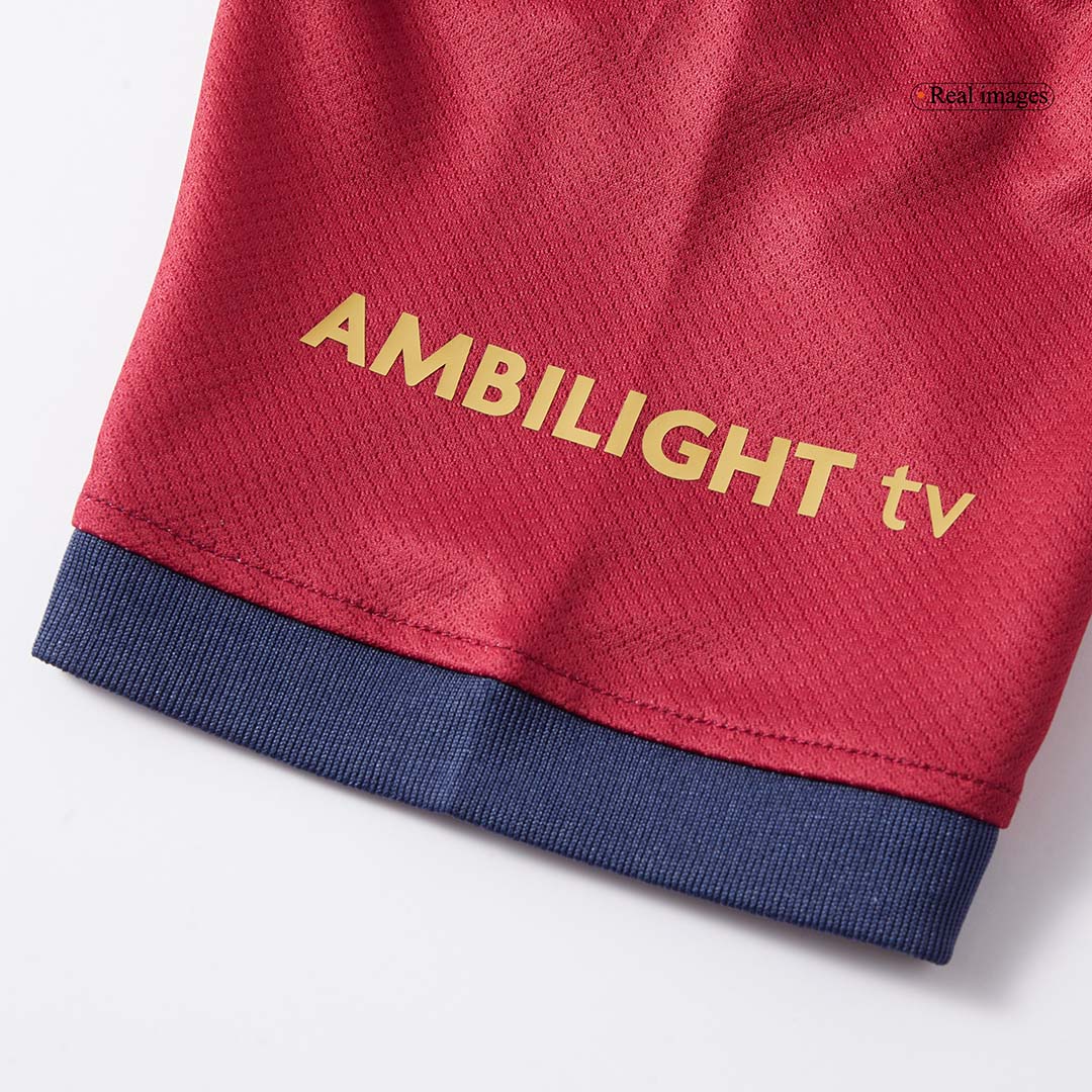 Kid's Barcelona X Coldplay Home Soccer Jersey Kit(Jersey+Shorts) 2024/25 Red&Blue