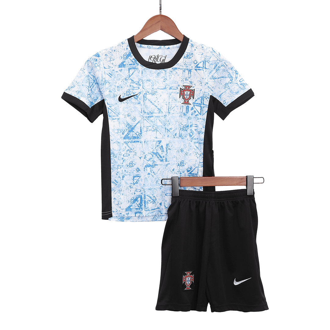 Kid's Portugal Away Soccer Jersey Kit(Jersey+Shorts+Socks) Euro 2024