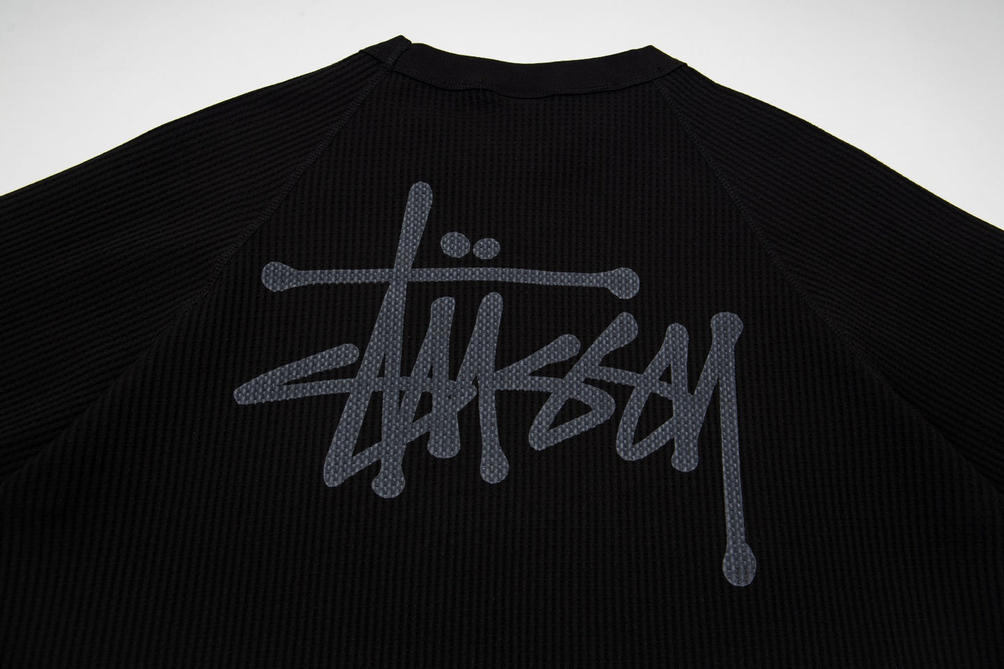 Stüssy Textured Waffle-Knit Raglan T-Shirt