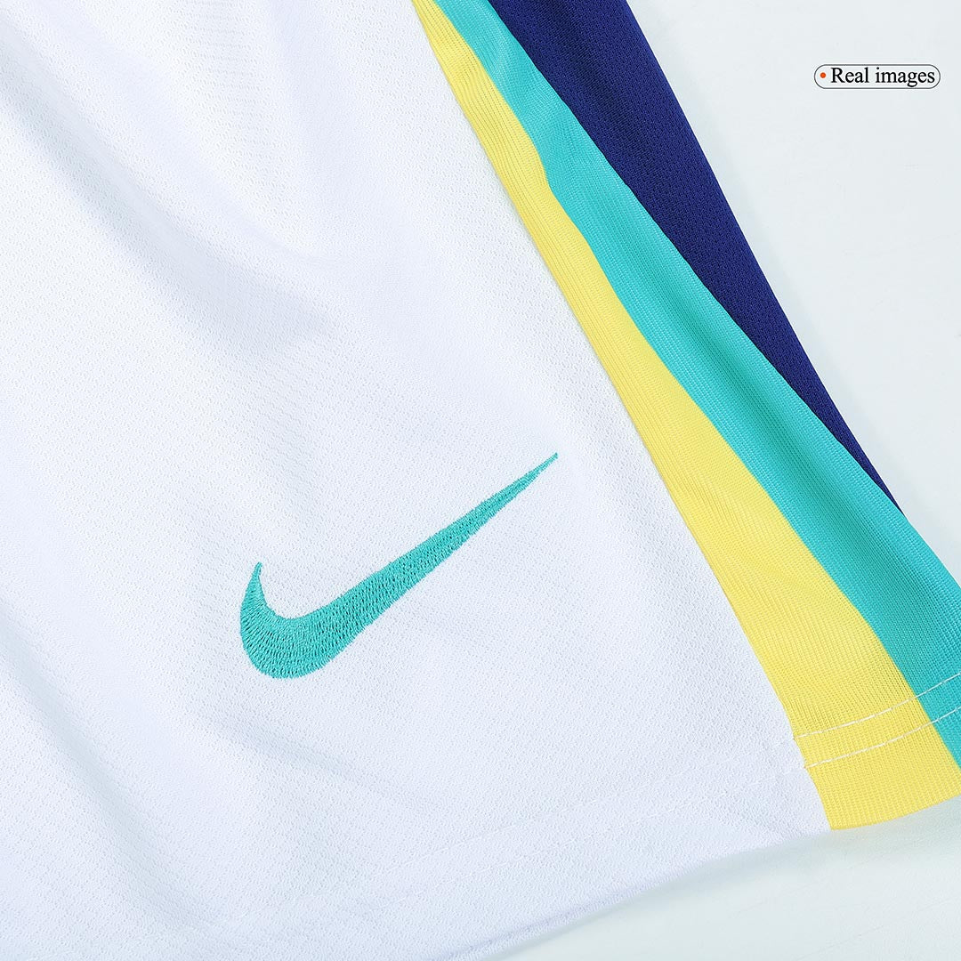Kids Brazil Away Soccer Jersey Whole Kit 2024 Jersey+Shorts+Socks