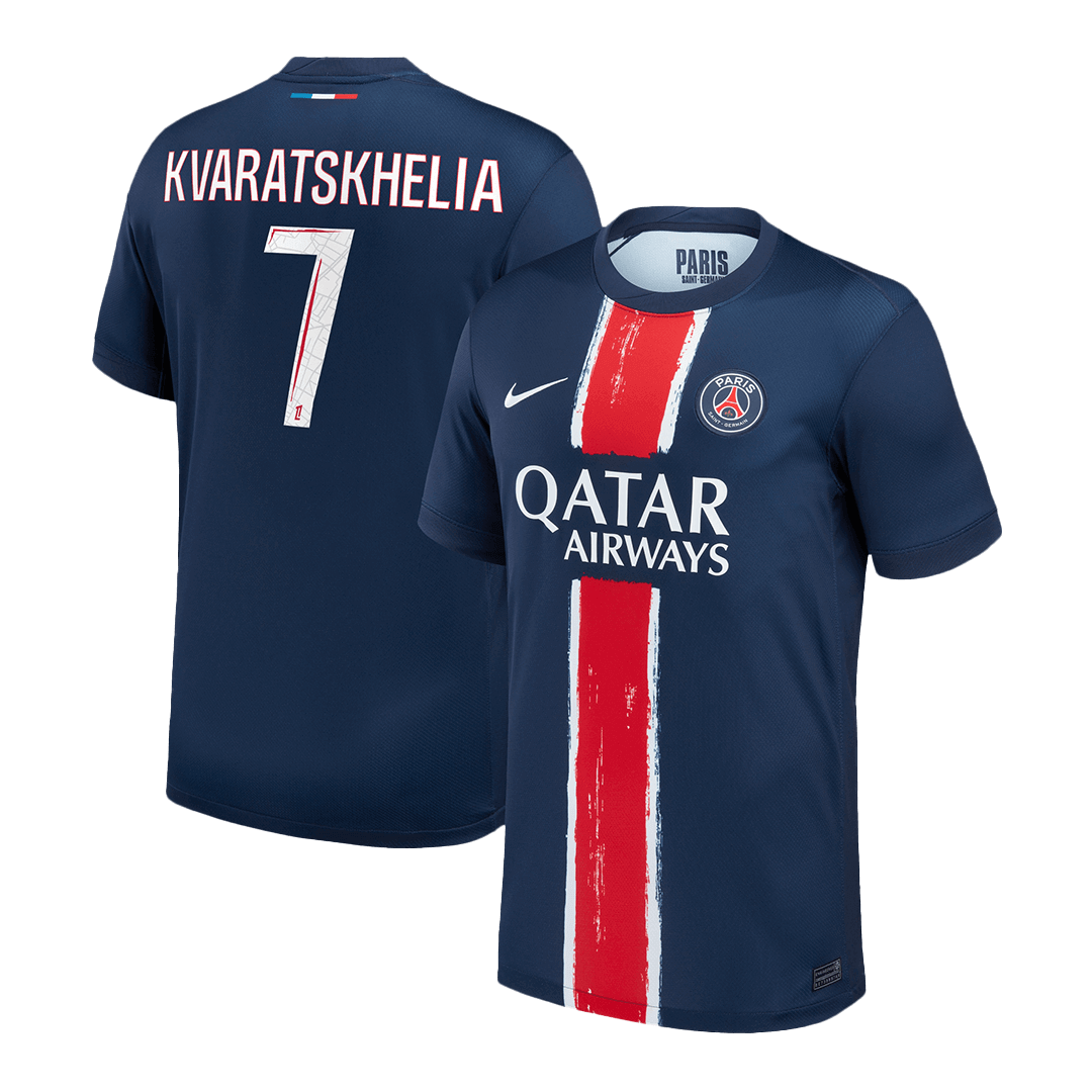KVARATSKHELIA #7 PSG Soccer Jersey Home Custom Shirt 2024/25