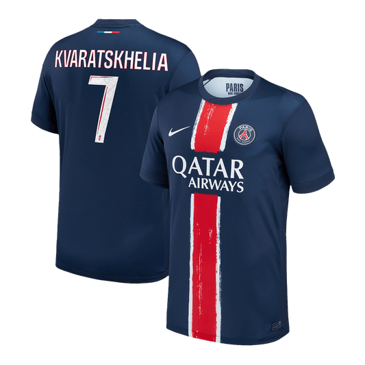 KVARATSKHELIA #7 PSG Soccer Jersey Home Custom Shirt 2024/25