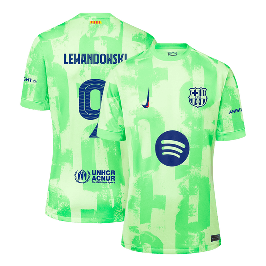 LEWANDOWSKI #9 Barcelona Third Away Soccer Jersey 2024/25 - UCL£¨Spotify Logo Without Text£©