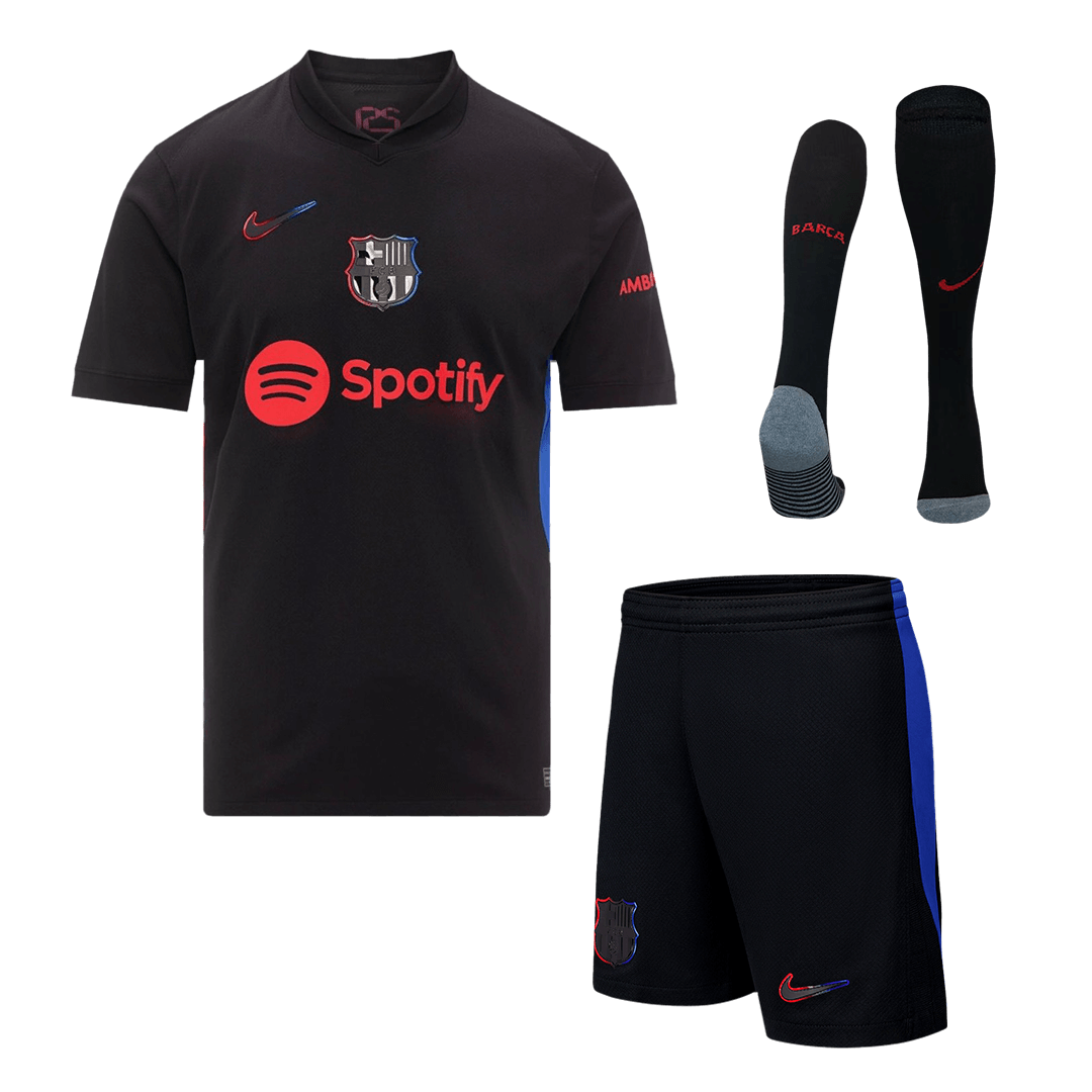 Barcelona Away Soccer Jersey Kit(Jersey+Shorts+Socks) 2024/25