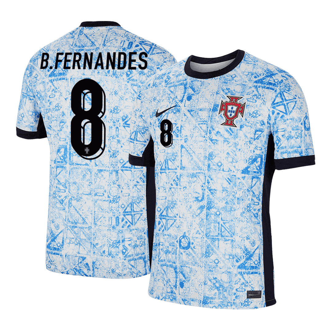 B.FERNANDES #8 Portugal Away Soccer Jersey Euro 2024