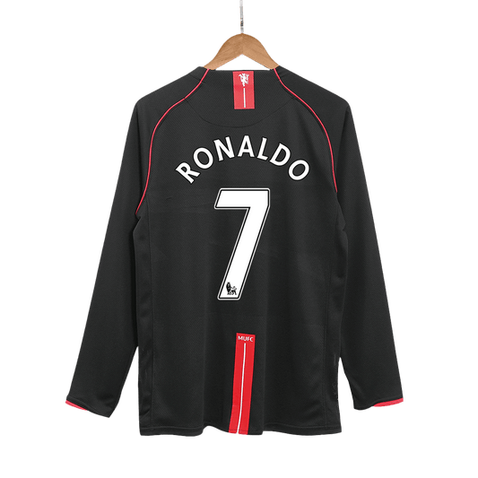 Retro RONALDO #7 2007/08 Manchester United Away Long Sleeve Soccer Jersey