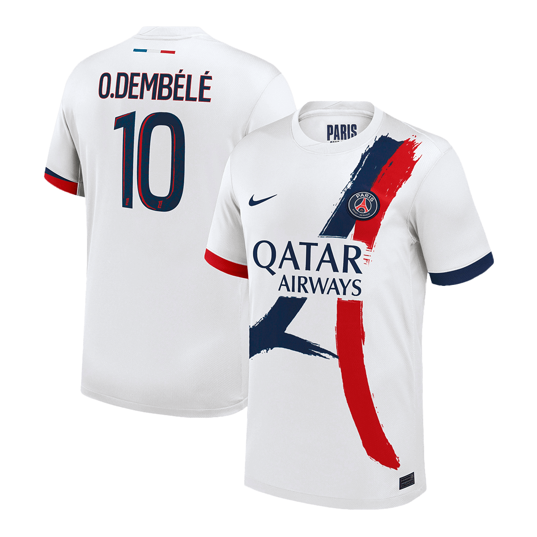 O.DEMB¨¦L¨¦ #10 PSG Soccer Jersey Away Custom Shirt 2024/25