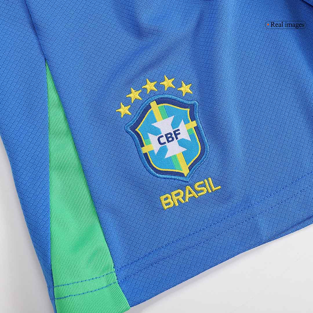 Kids Brazil Home Soccer Jersey Whole Kit 2024 (Jersey+Shorts+Socks)