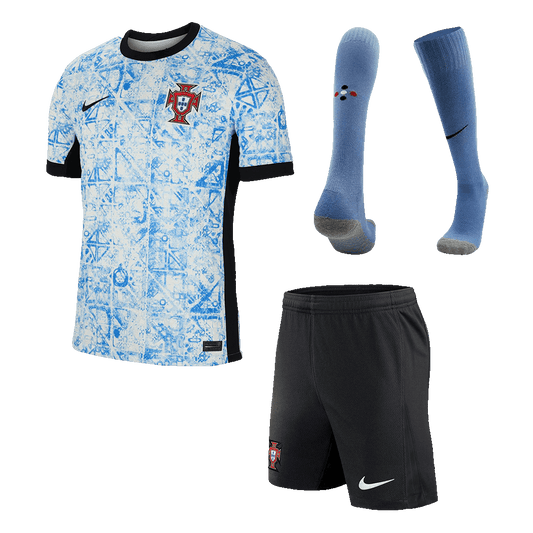 Portugal Away Soccer Jersey Kit(Jersey+Shorts+Socks) Euro 2024