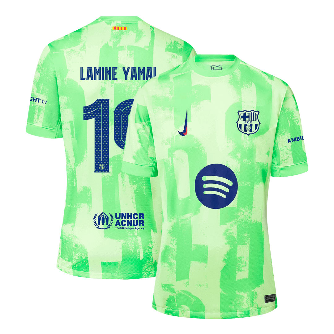 LAMINE YAMAL #19 Barcelona Third Away Soccer Jersey 2024/25 - UCL£¨Spotify Logo Without Text£©