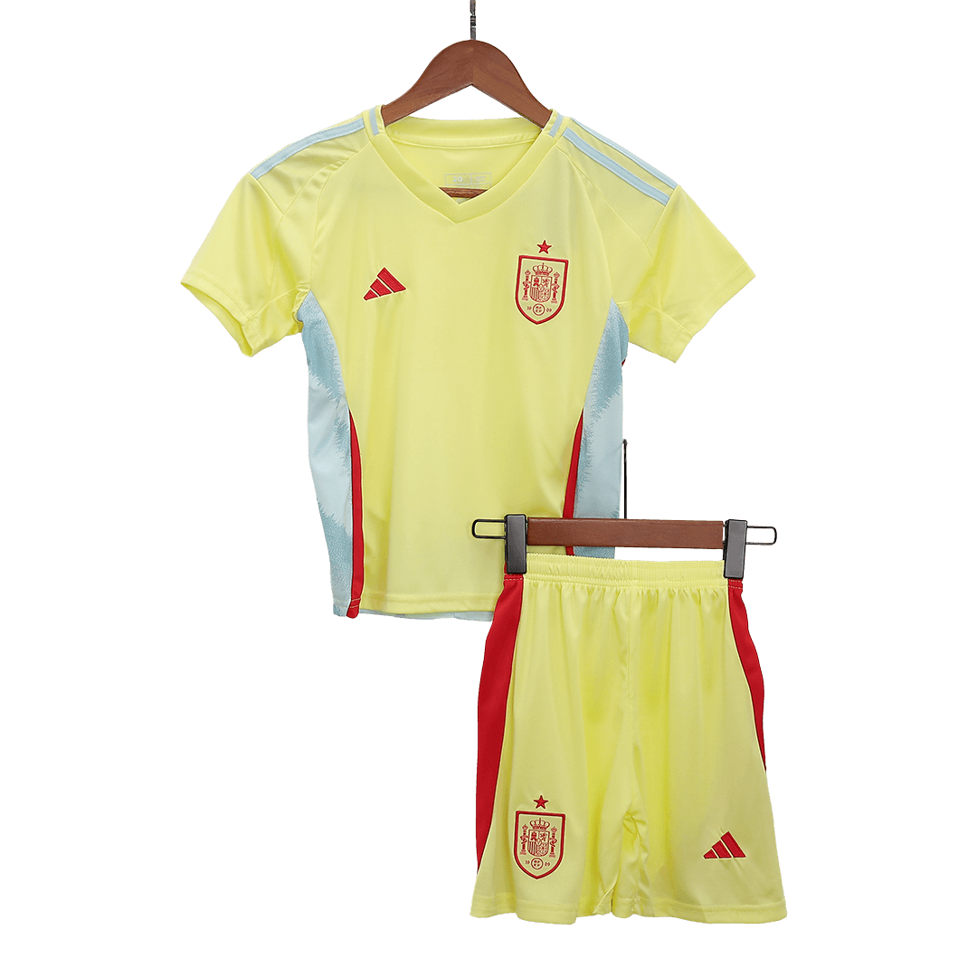 Kid's Spain Away Soccer Jersey Kit(Jersey+Shorts) Euro 2024