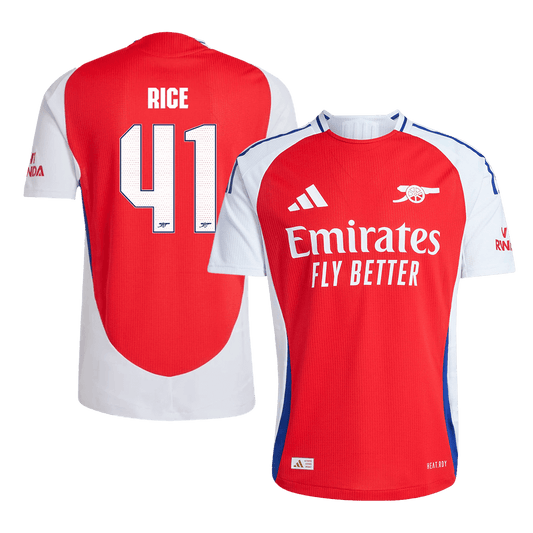Authentic RICE #41 Arsenal Home Soccer Jersey 2024/25 Red - UCL