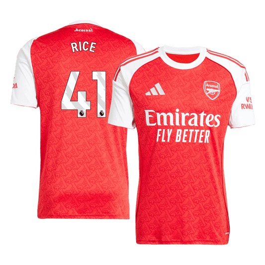 RICE #41 Arsenal Soccer Jersey Home Custom Shirt 2025/26
