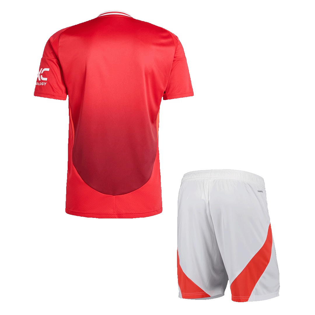 Men's Manchester United Home Soccer Jersey Kit (Shirt+Shorts) 2024/25