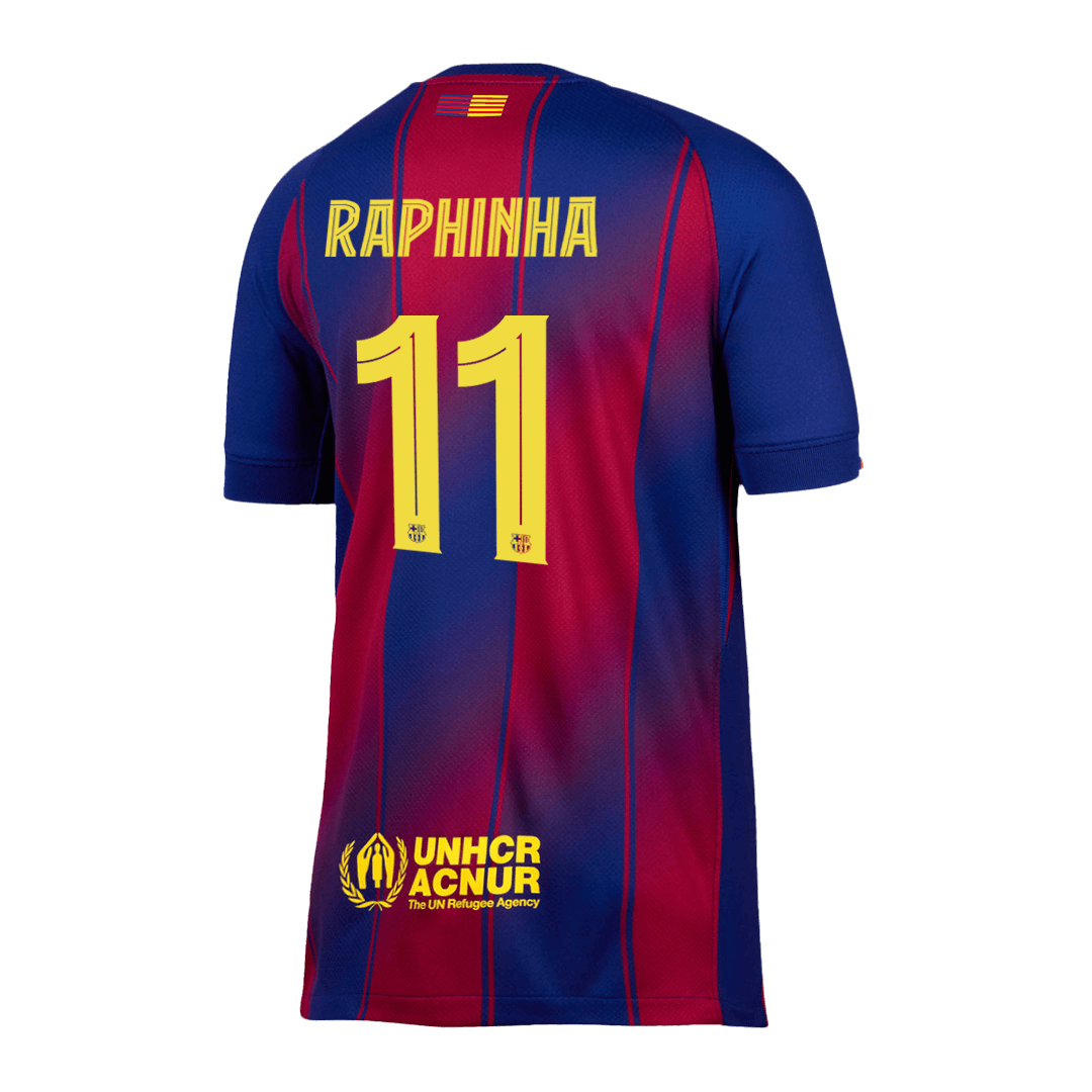 RAPHINHA #11 Barcelona Home Soccer Jersey 2025/26 -UCL