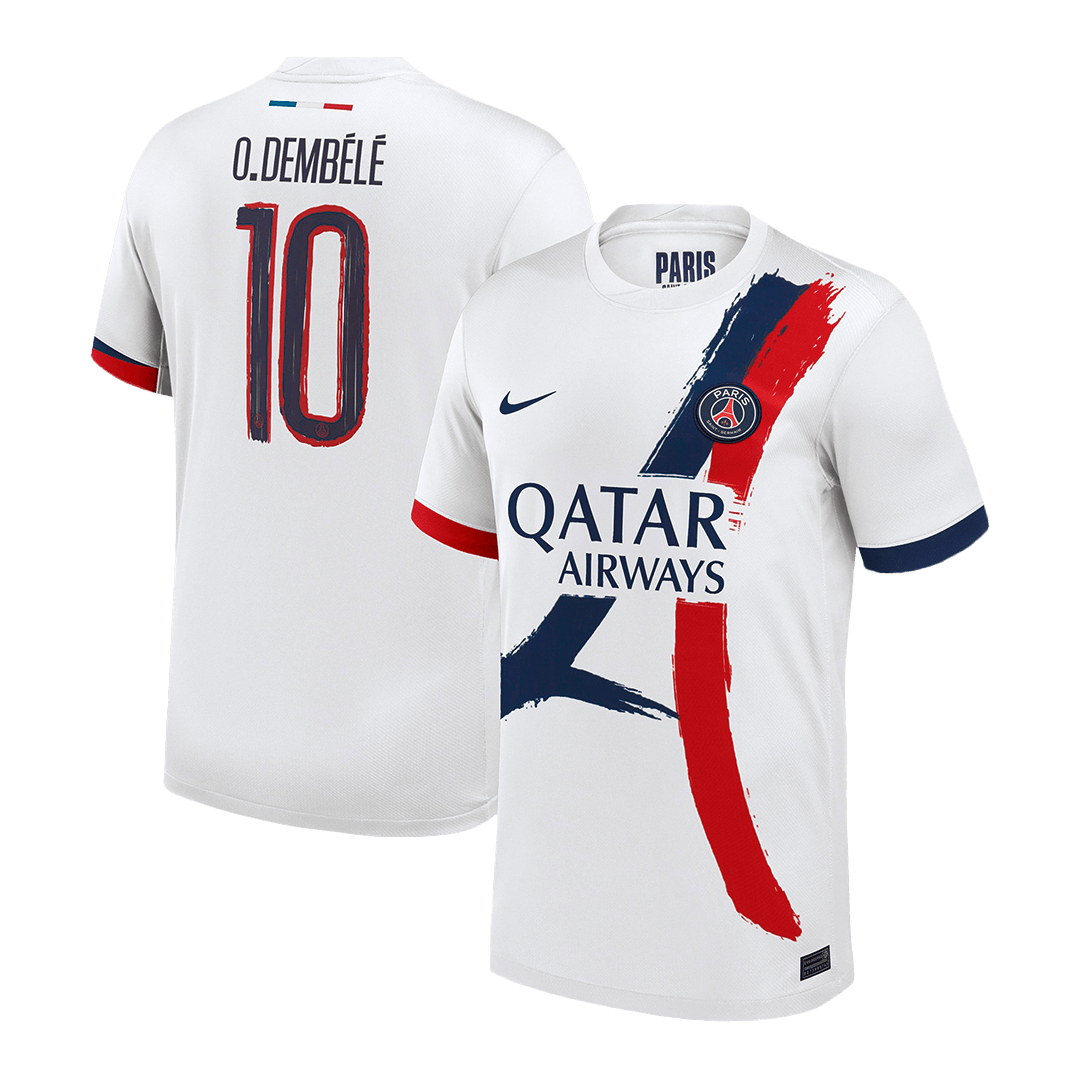O.DEMB¨¦L¨¦ #10 PSG Soccer Jersey Away Custom Shirt 2024/25 - UCL
