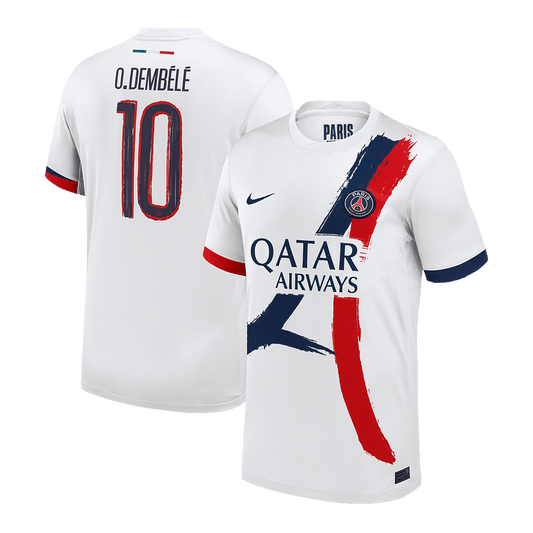 O.DEMB¨¦L¨¦ #10 PSG Soccer Jersey Away Custom Shirt 2024/25 - UCL