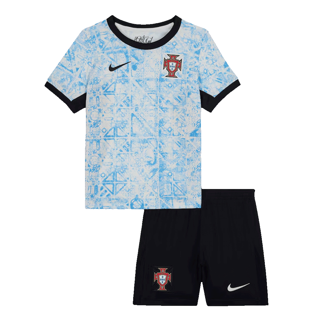 Kid's Portugal Away Soccer Jersey Kit(Jersey+Shorts) Euro 2024