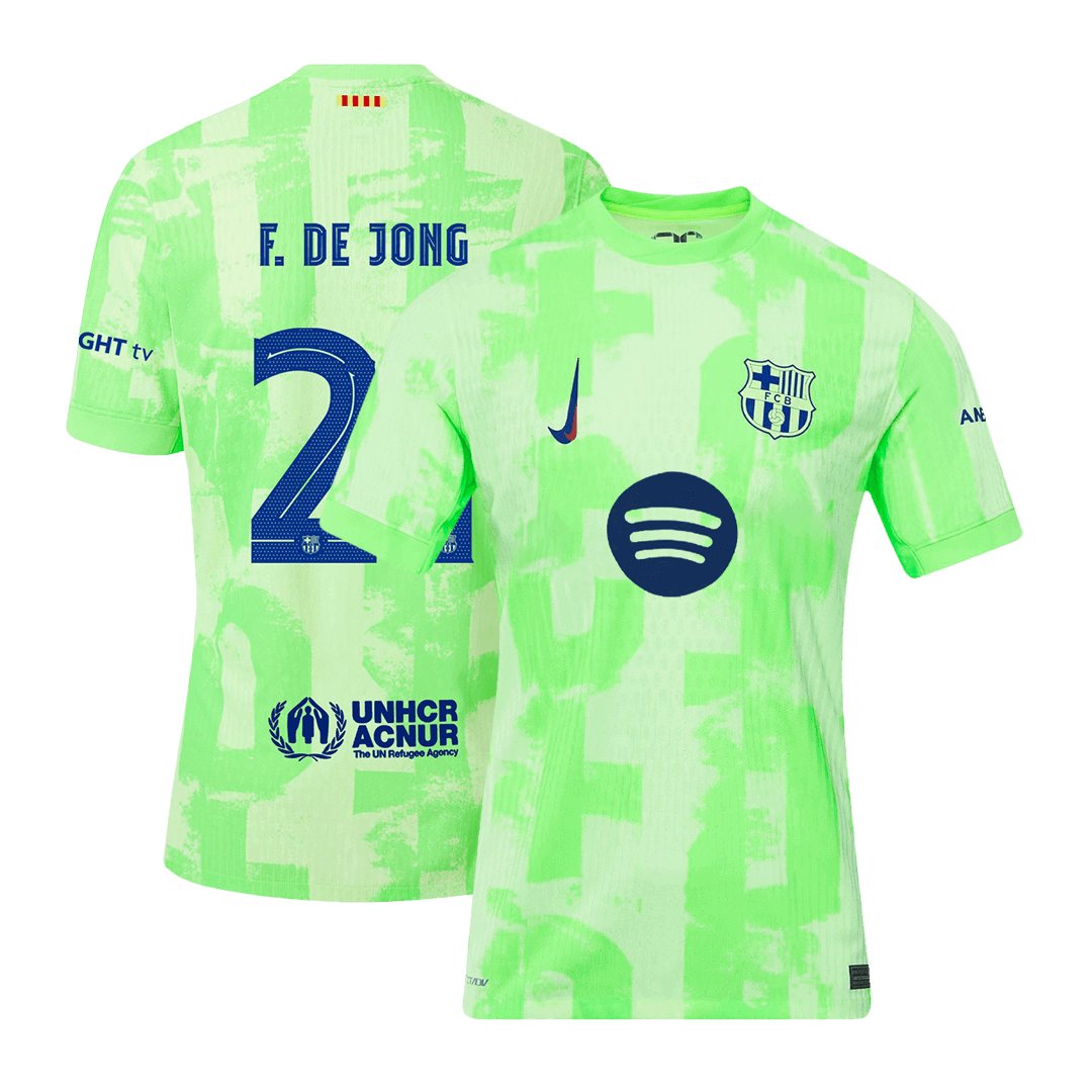 Authentic F.DE JONG #21 Barcelona Third Away Soccer Jersey 2024/25 - UCL£¨Spotify Logo Without Text£©